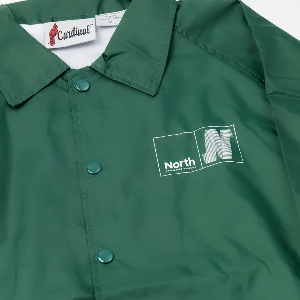 North N Logo Coach Jacket - Dark Green/White